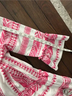 THML Pink & White Embroidered Tiered V-Neck Dress size-S thumbnail 13