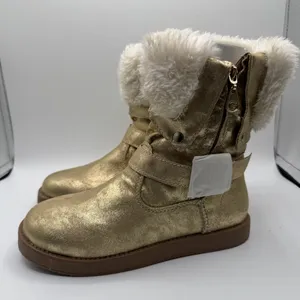 G by Guess Gold Metallic Faux Fur Fold Over Winter Boots Women’s 6 NWOB thumbnail 3