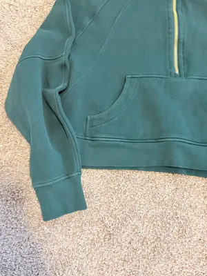 Lululemon Oversized Funnel-Neck Half Zip Scuba Storm Teal w/Gold Zipper size M/L thumbnail 6