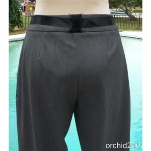 Cache Black Lace Satin Self Belt Gray Bi Stretch Crop Pant New $118 NWT Size 8 thumbnail 11