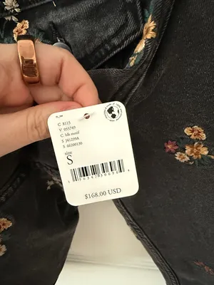 Free People Driftwood floral embroidered denim jacket thumbnail 5