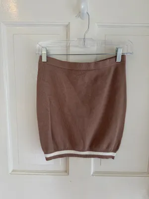 superdown Bonnie Varsity Skirt Set in Toast | Size S thumbnail 7