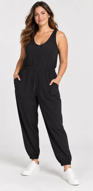 Lululemon Shift in Time Jumpsuit Black Size 10 Cross Back thumbnail 1