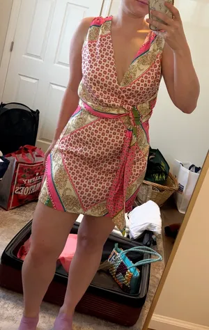 Zara NWT Pink Wrap Dress thumbnail 4
