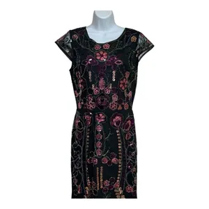Lulus Era of Opulence Burgundy Sequin Cap Sleeve‎ Maxi Dress large thumbnail 5