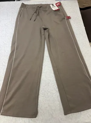 Member's Mark Womens Sandwash Wide‎ Leg Pant Brown XL NWT Side Piping Drawstring thumbnail 1