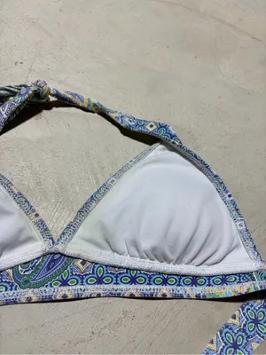 Athleta Blue Patterned Triangle Bikini Top small thumbnail 7