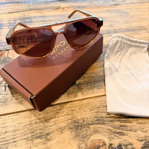 WMP Eyewear Brooklyn Oversized Aviator Sunglasses Brown thumbnail 3