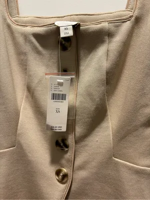 Maeve Anthropologie Structured Longline Vest XS Soft Camel NWT thumbnail 7