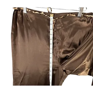 Delicates Pajamas Set Womens M Satin Leopard Trim Cami Pants‎ Sleepwear Lounge thumbnail 13