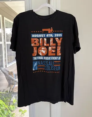 Vintage Billy Joel 2015 Concert T-Shirt thumbnail 1