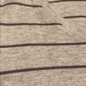 J. Jill women’s ribbed textured V neck tunic top gray patch pockets striped Sz L thumbnail 9