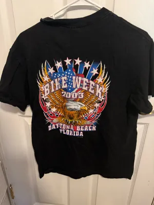 Vintage 2003 Daytona Bike Week Tennessee River Double Sided Graphic Tee Medium thumbnail 2