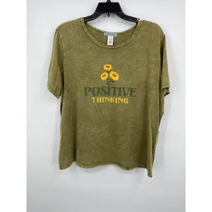 Isabel Jaxon Womens Positive Thinking Olive Round Neck T-Shirt Tee NEW 2X thumbnail 9