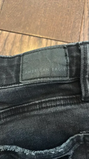 American Eagle Outfitters Jean Shorts Black Ripped thumbnail 3
