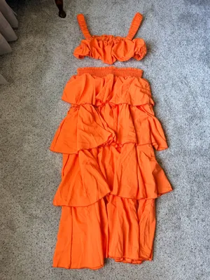 SheIn 2 Piece Top and Tiered Maxi Skirt thumbnail 4