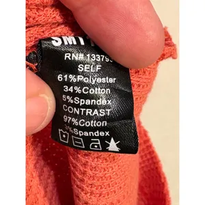 POL Womens‎ Waffle Knit Star Print Contrast Hoodie Terracotta Orange boho thumbnail 8