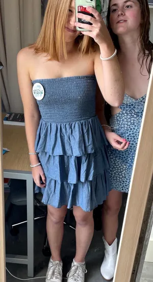 Old Navy Strapless Ruffled Dress thumbnail 1