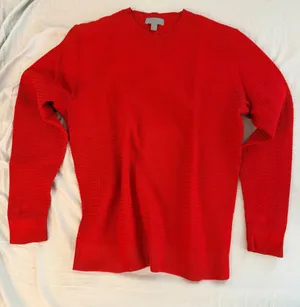 COS Red Textured Knit Crewneck Sweater M thumbnail 1