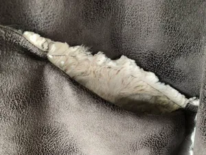 Faux shearling fur sueded cascading draped jacket S thumbnail 4