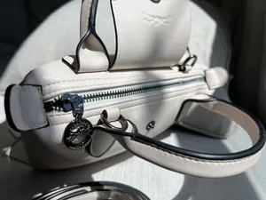 Longchamp Le Pliage small White leather bag thumbnail 3