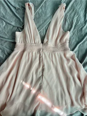 Love Tree Pale Pink Deep V Chiffon High-Low Dress thumbnail 2