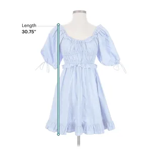 Dress S En Saison mini blue puff sleeve ruffle Coquette babydoll cottage core thumbnail 4