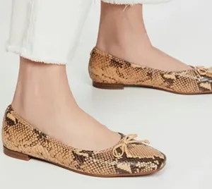 Jillie Snakeskin Print Ballet Flats thumbnail 3