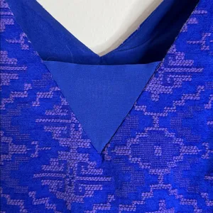 Maeve Anthropologie Averie Royal Blue Aztec Fit And Flare Brocade Dress Size 14 thumbnail 10