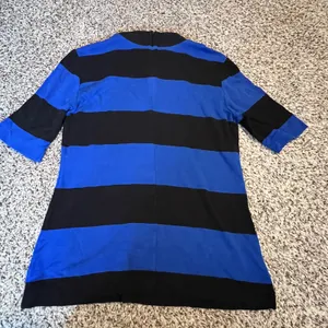 Ann Taylor Womens Mock Neck Striped Top Royal Blue Black Short Sleeve Size‎ M thumbnail 5
