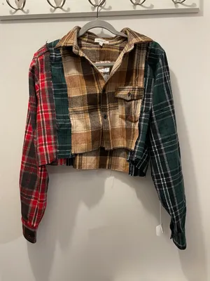 Boutique Patchwork Flannel Multiple Size M thumbnail 1
