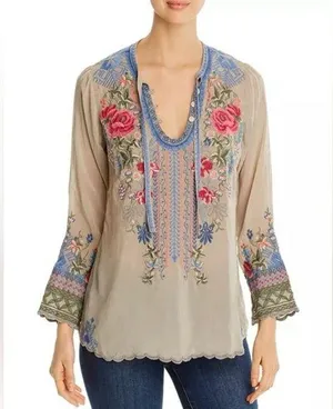 “Millie” Blouse. *sold out in stores* $260 MSRP. Wheat Color. NWT thumbnail 1