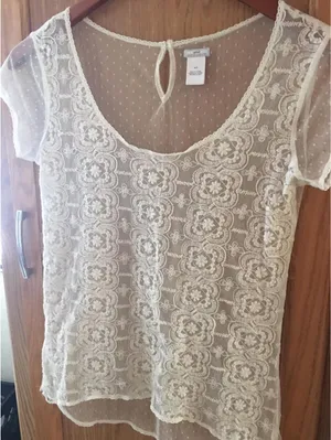 Aerie Pretty Luxuries Lace Shirt Top Blouse Size XS Extra Small thumbnail 1