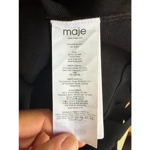 NWT Maje $295 June Full Knit Knee Length Skirt w/ Laser Cutouts, Black, Size 1/S thumbnail 14