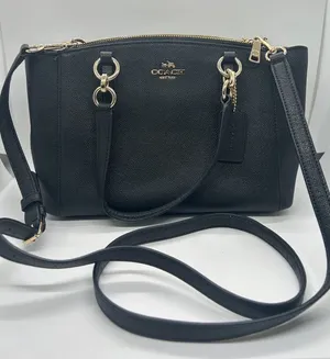 Coach Black Pebbled Leather Christie Satchel Tote Handbag Purse w/ Wallet 🌺🌺 thumbnail 1