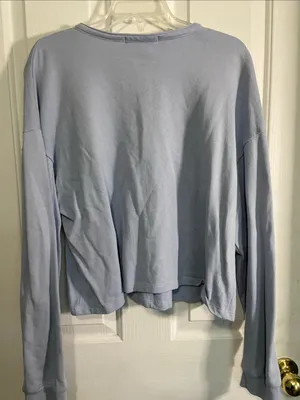 Cute & Paste 'Be Happy' Light Blue Henley Sweatshirt Size undefined thumbnail 4