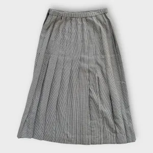 VTG Susan Bristol Black White Houndstooth Pleated Skirt Size 14 Preppy Academia thumbnail 6