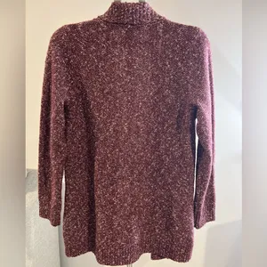 L.L. Bean Women's Burgundy Open-Front Cardigan thumbnail 10