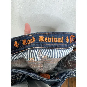 Rock Revival Debbie Bootcut Jeans Dark Wash Embroidered‎ Flap Pocket Size 30 thumbnail 5