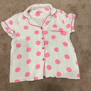 Sassy Shortcake Smiley Dreams Pink Preppy Cotton Pajama Set size medium thumbnail 3