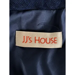 JJs House Navy Lace Chiffon Formal Gown High Slit Adjustable Straps Maxi Dress thumbnail 6
