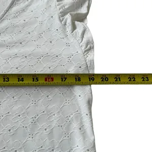 Michael Kors White Eyelet Shirt Women Top Size Large | 4-27 thumbnail 5
