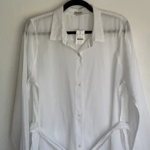 NWT J. Crew Sz L Coverup Shirt‎ Dress White BF771 Vacation 100% Organic Cotton thumbnail 5