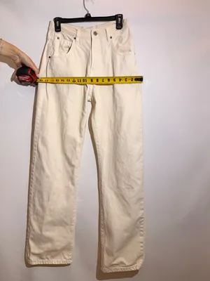 Habitual Ivory High Rise Wide Leg Straight Jeans Cream Denim Pants 27 US 4 thumbnail 4