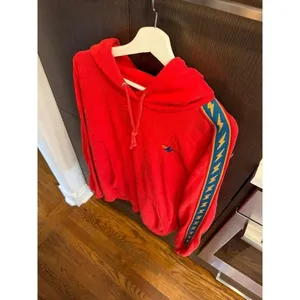 Aviator Nation Bolt Stripe Relaxed Fit Hoodie in red women's XL thumbnail 2