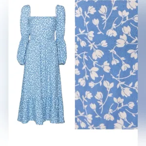 Reformation dress size 6 flattering silhouette, accentuated by the puff sleeves thumbnail 5