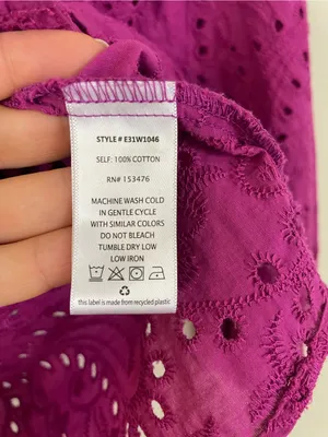 Evereve Magenta Eyelet Button-Front Blouse Size Medium thumbnail 7