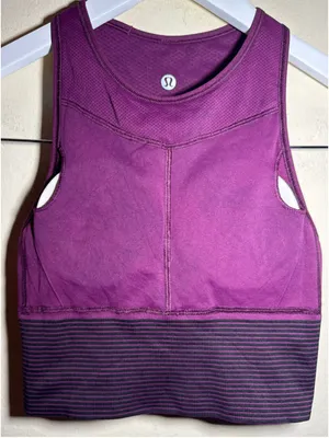 Women's Lululemon Sports Bra Size 4 Purple Black thumbnail 4
