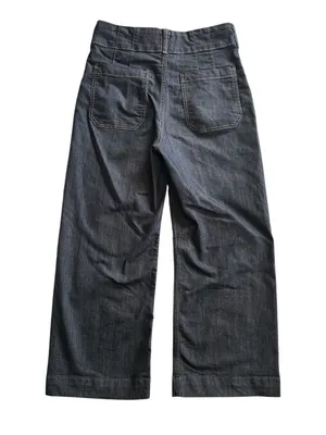Maeve Colette High-Rise Wide-Leg Cropped Jeans Dark Denim Size 29 thumbnail 12