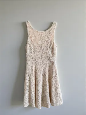 Speechless Cream Lace Dress with Coral Zip‎ Accent thumbnail 2